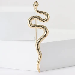 Enamel Long Snake Brooches for Women Unisex Animal Pins Banquet Party Backpack Gifts Jewelry Accessories