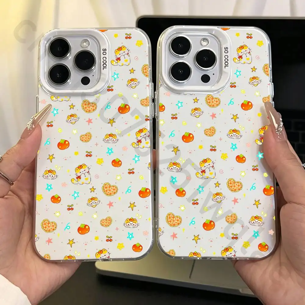 

Cute cat Phone Case for iPhone 17 16 15 14 ProMax 13 11 Pro Max air Plus Matte IMD Laser Cover
