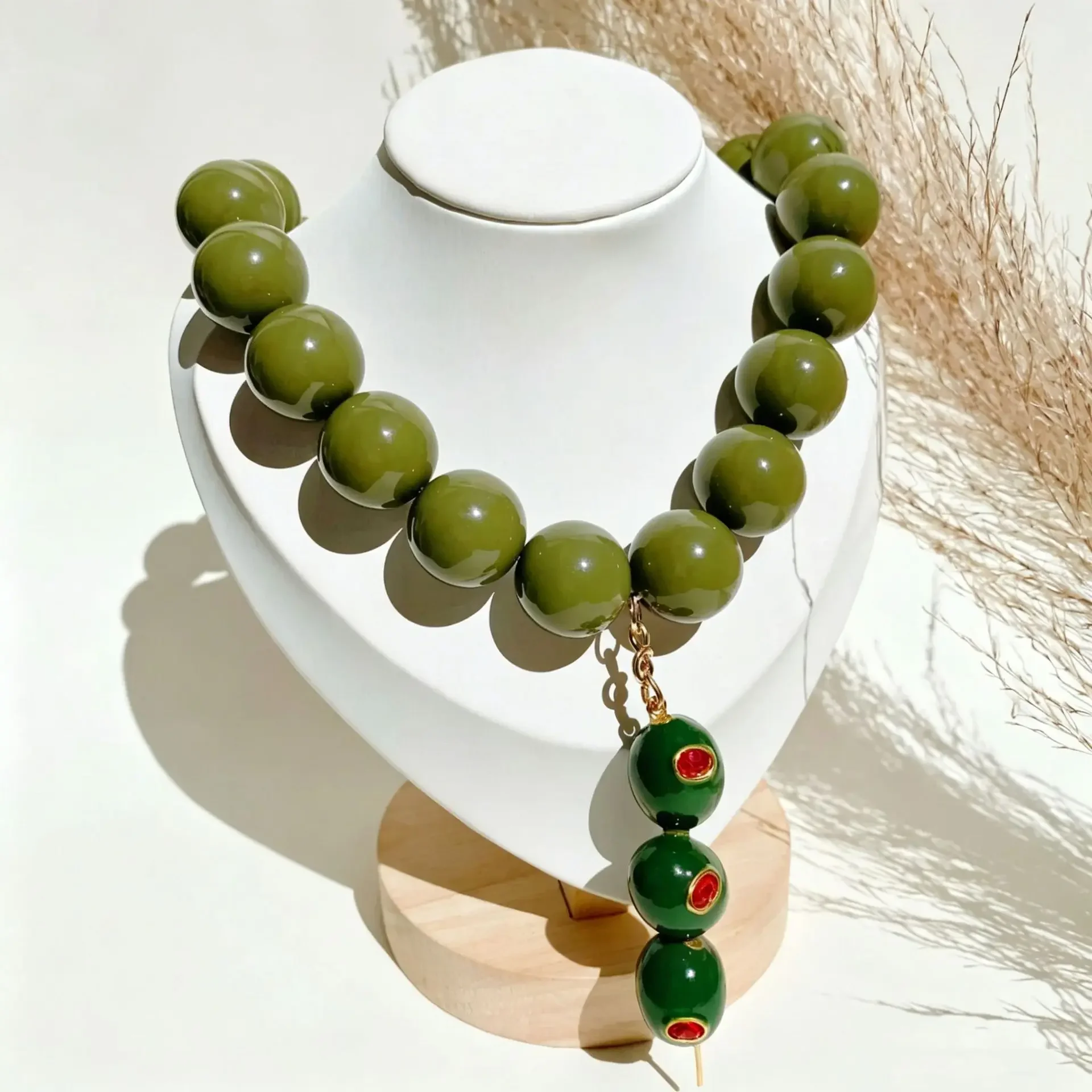 Acrylic beaded fruit marshmallow necklace