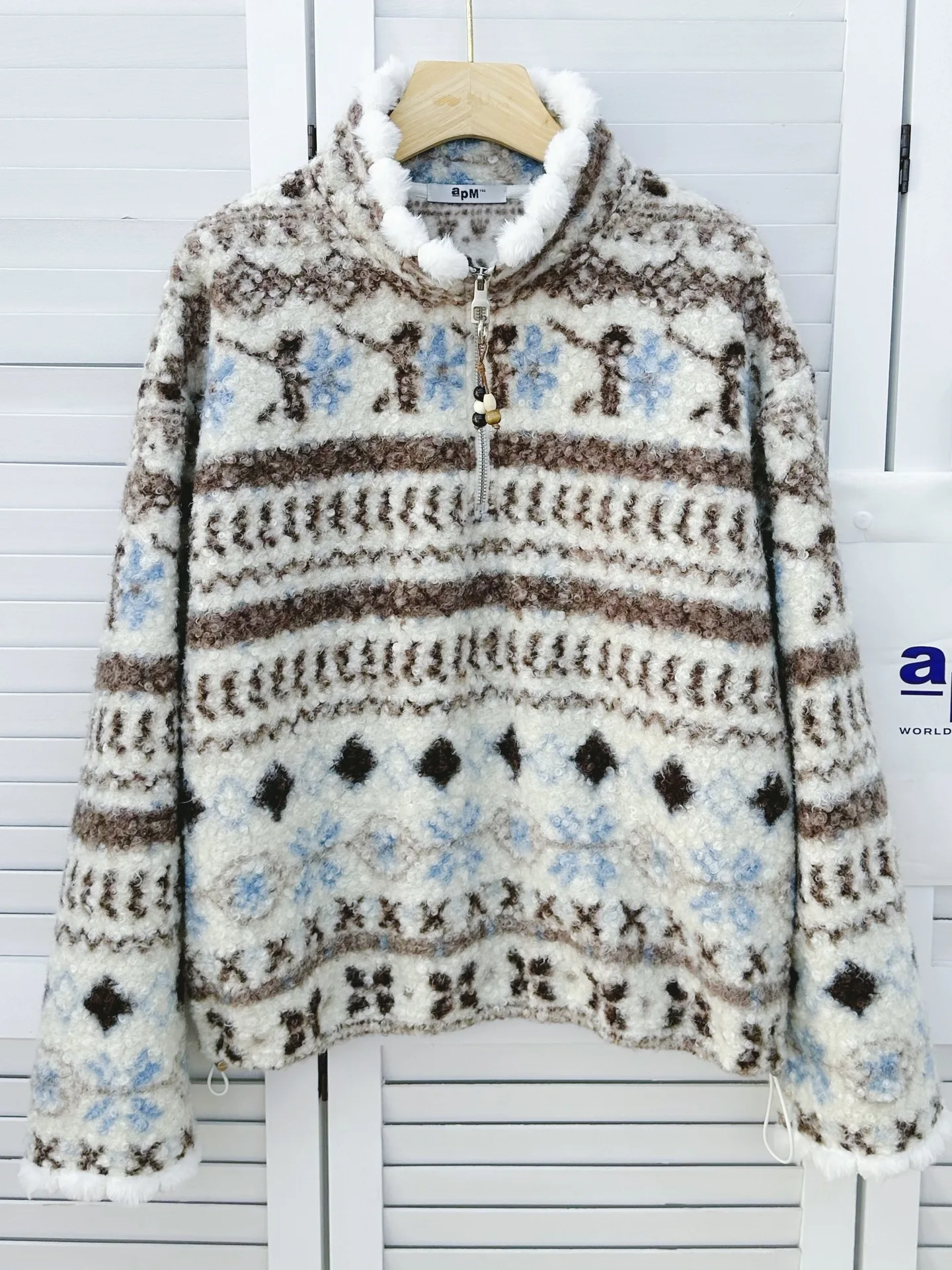 

Loose Lazy Sle Hoodie Fake Lamb Velvet Stand Collar Jaet Autumn Winter Women's Comfortable Sweatirt Chinese Brand