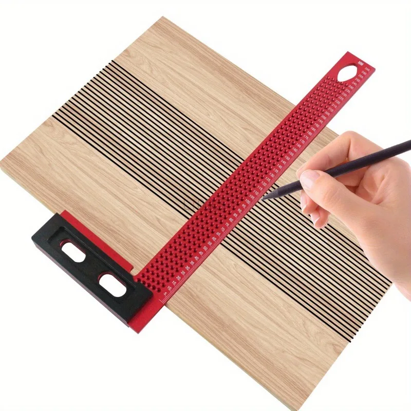 

200/300mm Woodworking Square Aluminum Framing Mitre Square T-type Scribe Marking Line Drawing Ruler Cross Scribing Gauge Tool