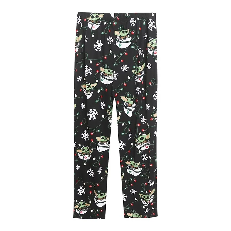 Pantalones con estampado de dibujos animados para mujer, pantalón con cintura elástica, otoño