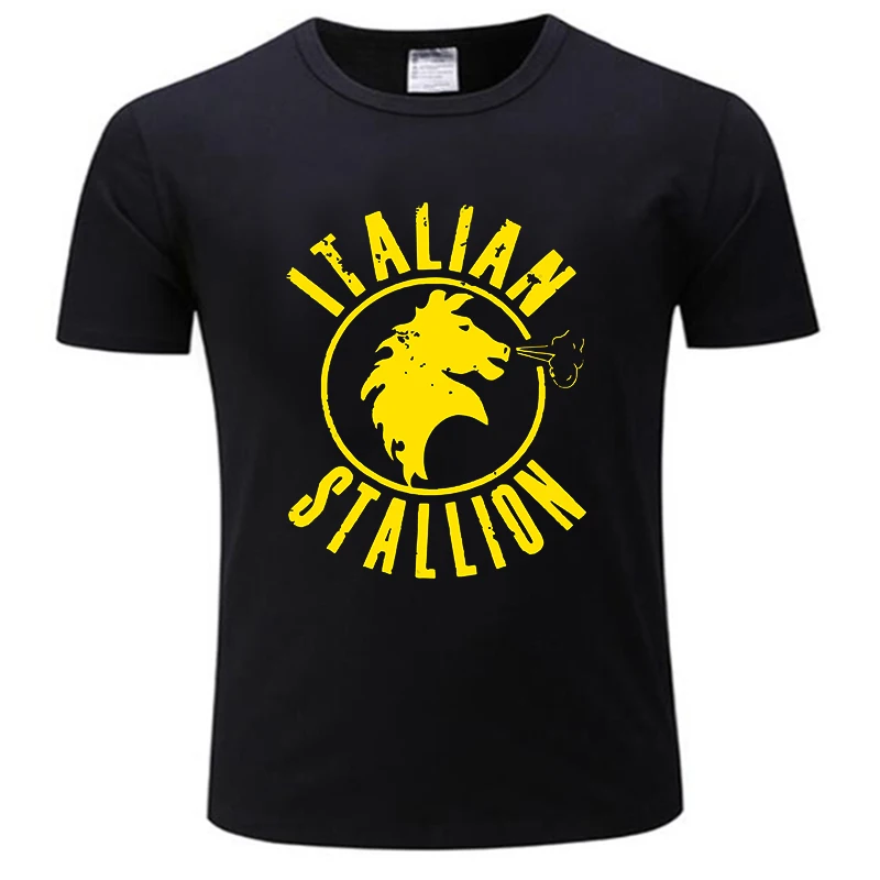 Лицензионная Мужская хлопковая футболка с итальянским сталеоном, модная футболка, мужские летние топы, летняя мужская футболка, Прямая поставка