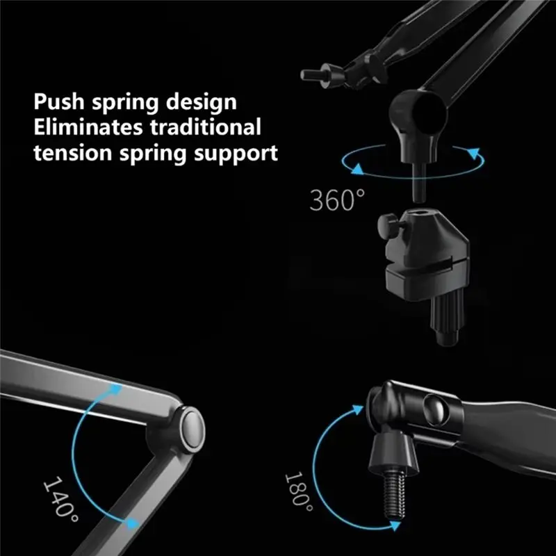 New Desktop Microphone Holder Press Adjustable Mic Cantilever Stand Suspension Boom Scissor For Live Streaming