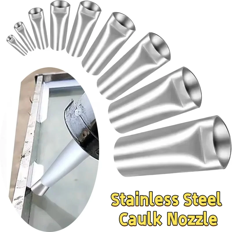 14PCS Stainless Steel Caulk Nozzle Applicator Caulking Finisher Glue Silicone Sealant Finishing Tool Kitchen Bathroom Sink Joint