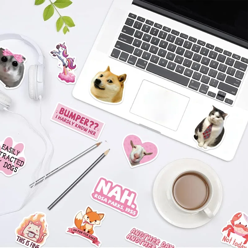 50pcs personalidade dos desenhos animados rosa criativo graffiti adesivos decorativos