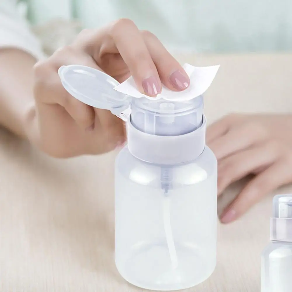 200mL Woman UV Gel Cleaner Manicure  Clean Acetone  Nail Polish Remover Empty Bottle Pump Dispenser Container