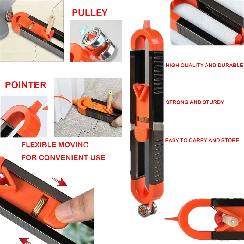 Imagem -04 - Perfil Scribing Régua com Lock Contour Gauge Precise Scribe Tool Carpintaria Canto Medição Perfil Duplicador