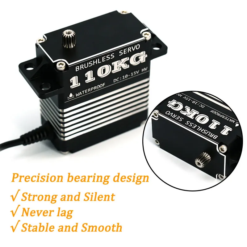 ​ E-PowerRC 110Kg Servo numérique à couple élevé, moteur sans balais 10-15V HV, engrenage métallique 180 °   Multi-angle pour pièces de bricolage de robot de voiture RC 1/5