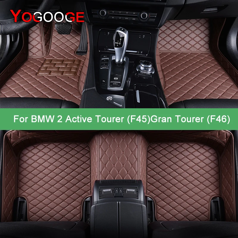 YOGOOGE Custom Car Floor Mats For BMW 2 Active Tourer F45 GranTourer F46 2013-2023 218 220 Auto Carpets Foot Coche Accessorie