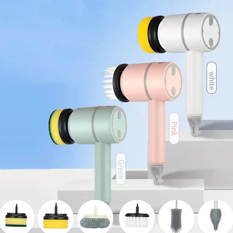 فرشاة تنظيف كهربائية دوارة ذات 3 سرعات لاسلكية، فرشاة تنظيف كهربائية مقاومة للماء للحمام المطبخ #2