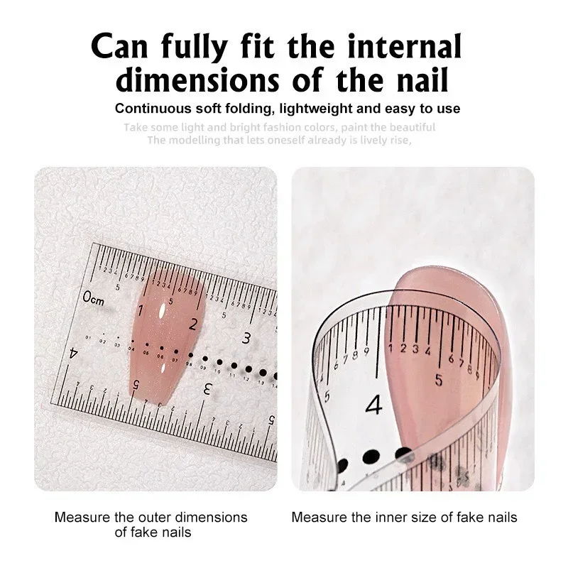 アクリルネイル用ネイル測定定規,サイズ測定定規,ラインストーン寸法,マニキュア,5個,1個