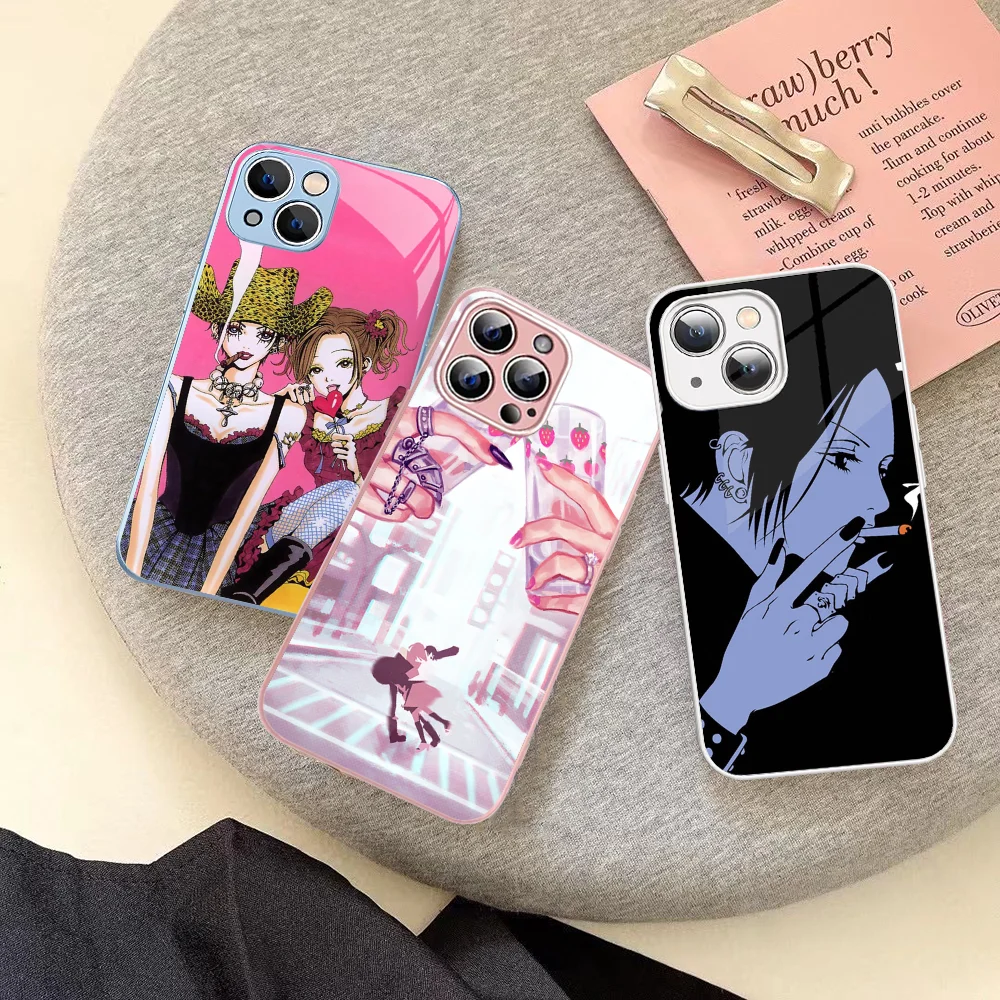 NaNa osaki Phone Case Tempered Glass For iphone 14 13 12 11 Pro Mini XS MAX 14Plus X XS XR Cover