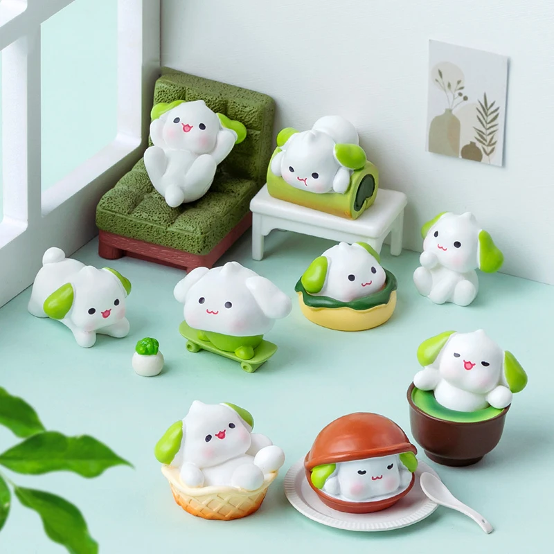 귀여운 강아지 입상 수지 DIY 공예 마이크로 풍경 데스크탑 작은 장식품 동상 장식 미니 동물 동상