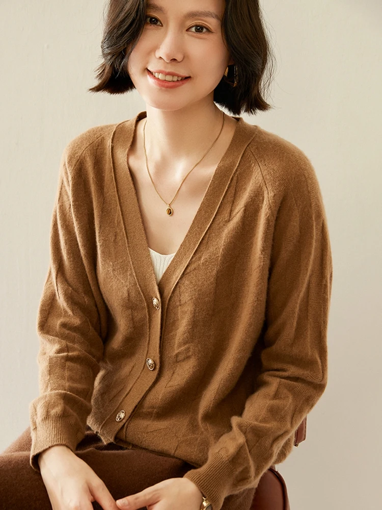 

Cardigans Women Spring Autumn Single Breasted V-neck Knitted Sweater Fashion Short Knitwear Korean Fashion Cardigans Cashmere