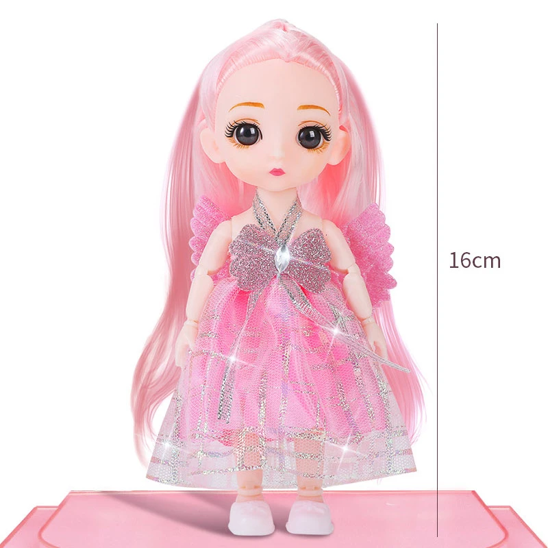 16cm Cute Fashion Doll For Girls Children's Princess BJD Doll 23 Joints Movable Kawaii Toys Kids Play House Toys Birthday Gift