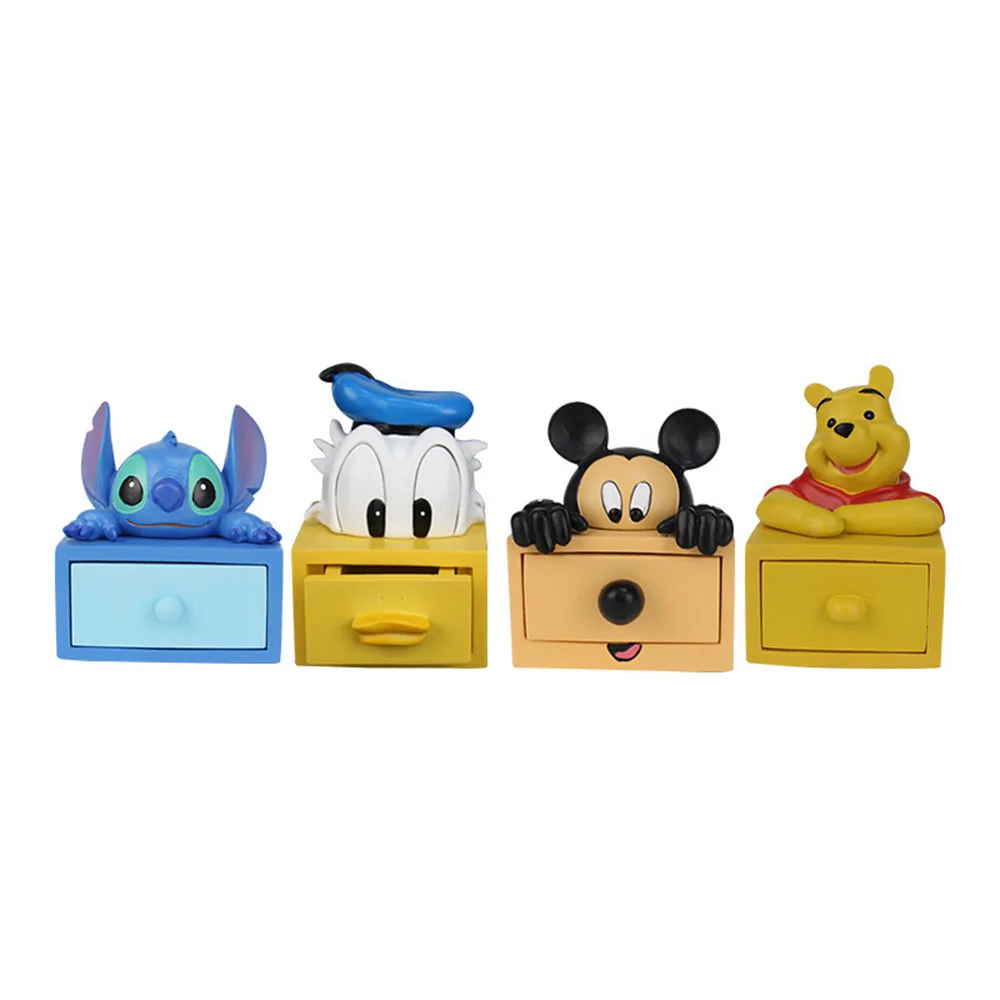 

Модель Фигурки Disney Stitch, креативная коробка для хранения ювелирных изделий, украшение комнаты, мультяшный Микки Маус Дональд Дак пух, игрушки, подарок для девочек