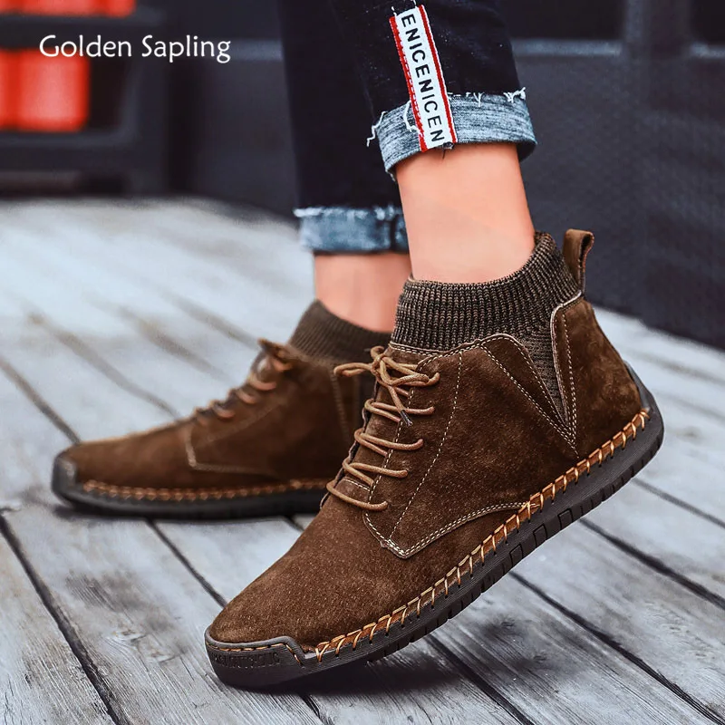 

Golden Sapling Ankle Boot Leisure Outdoors Shoes for Men Classics Platform Men's Boot Casual Outdoor Trekking Shoe Tactical Flat