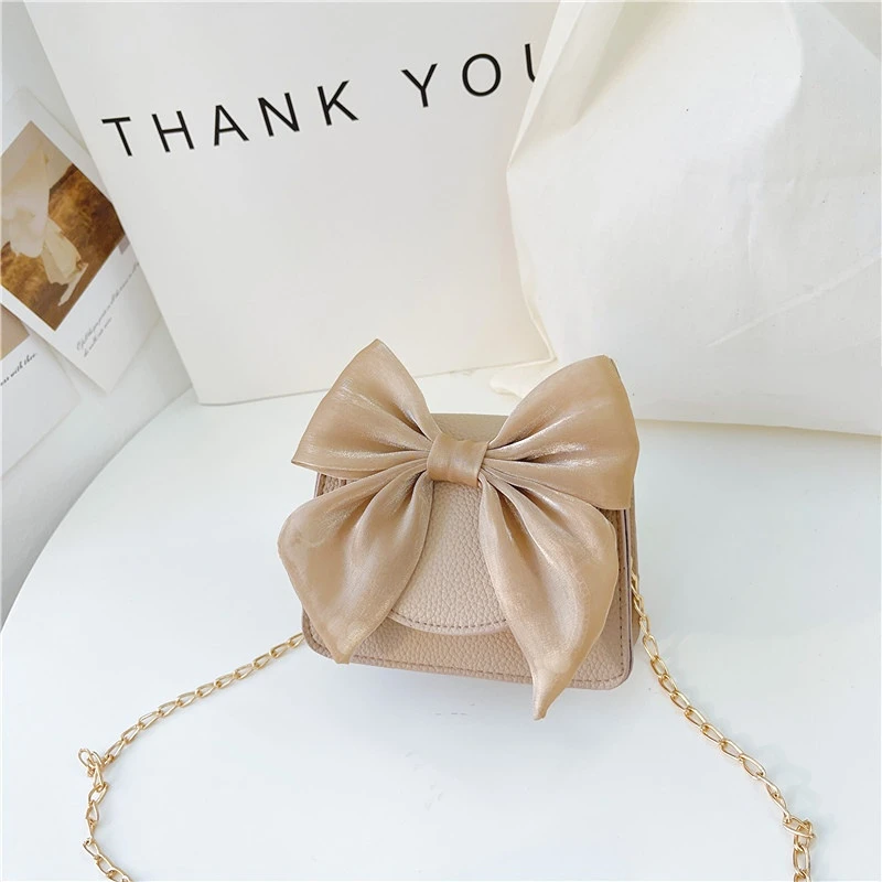 Kids Mini Purse Cute Bowknot Crossbody Bags for Baby Girls Coin Pouch Kawaii Toddler Leather Purses and Handbags Gift