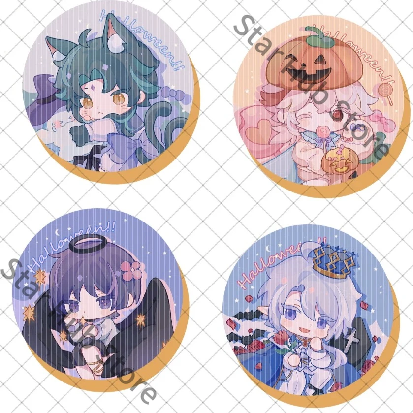 Genshin Impact Xiao Shikanoin Heizou Tinplate Badge Pendant Keychain Backpack Charm Cosplay Colleagues Adorable Souvenir Gifts view 5