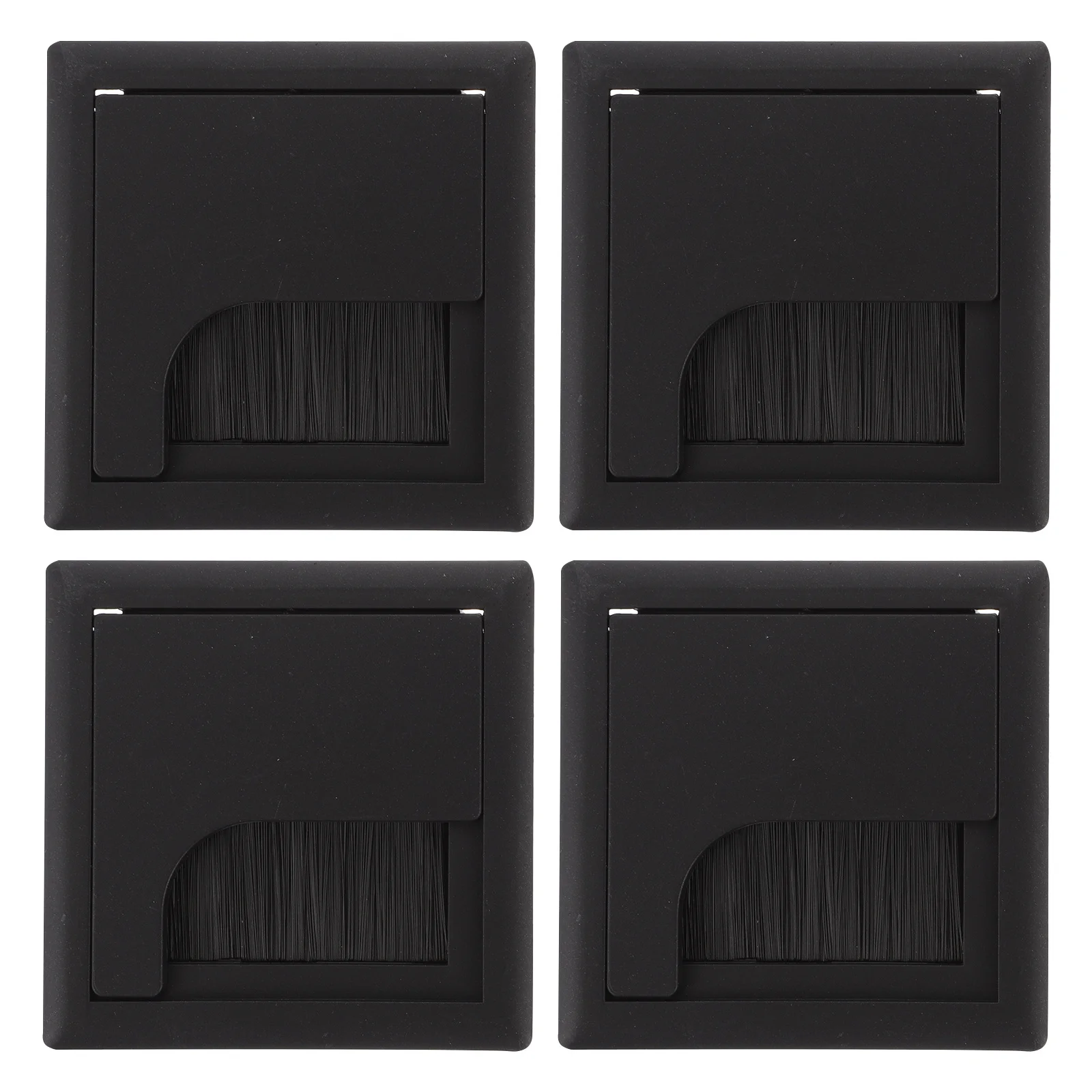 4 قطعة غطاء ثقب السلك مع فرشاة Abs الغبار برهان الزاوية المستديرة لمكتب طاولة الكمبيوتر خزانة أداة إدارة الكابلات #5