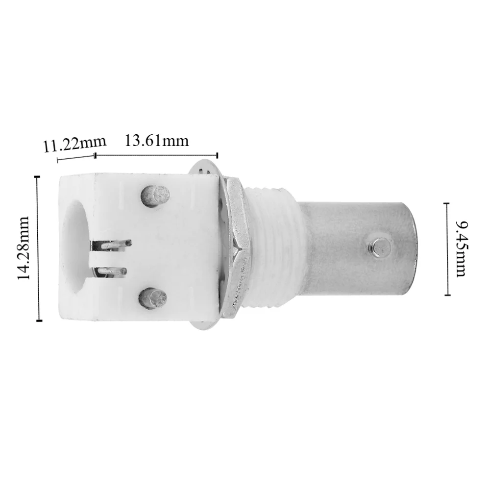 10 Stück BNC-Stecker für Leiterplattenmontage, 90 Grad, 2-polige BNC-Buchse, weißer Kunststoff, Präzisions-Koaxialstecker, Überwachungsverstärker