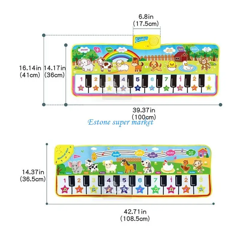 090B لعبة الموسيقى التفاعلية لوحة المفاتيح لعبة تطوير حسية للأطفال مع صوت الحيوان