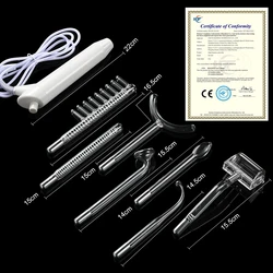 7 in1 Electrotherapy Beauty Apparatus High Frequency Machine Wand Purple light Neon Violet Argon Blue light mixing Skin Care