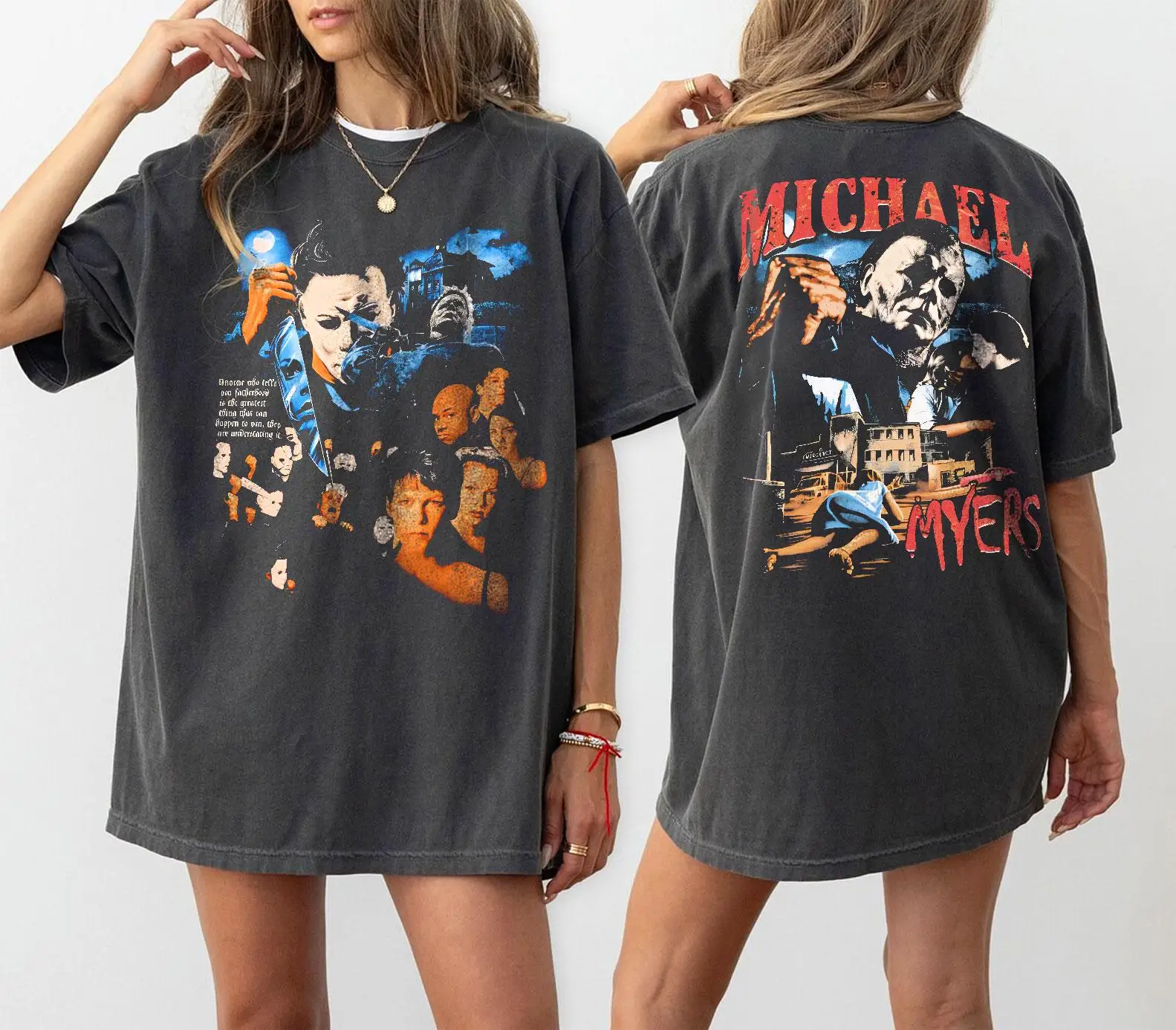 قميص مايكل مايرز للهالوين تي شيرت فيلم رعب مخيف تي شيرت مجموعة أفلام الهالوين تي شيرت سلسلة أفلام مخيفة موسم مخيف #1