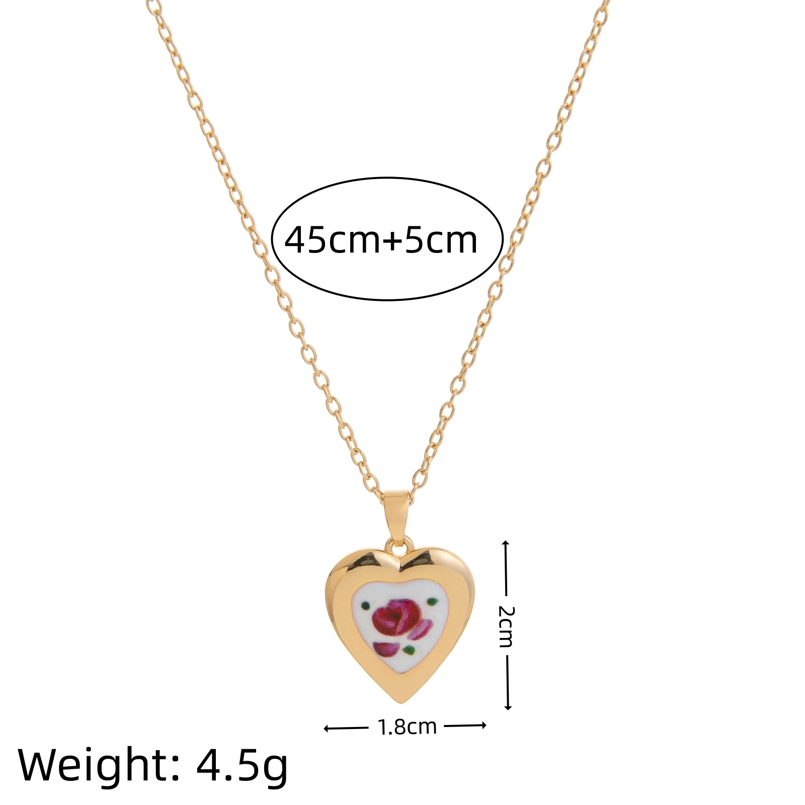 Retro-Halskette mit ovalen, herzförmigen Anhängern, bunter Schmuck im Bohème-Stil für Damen, vergoldet. – Detail 6