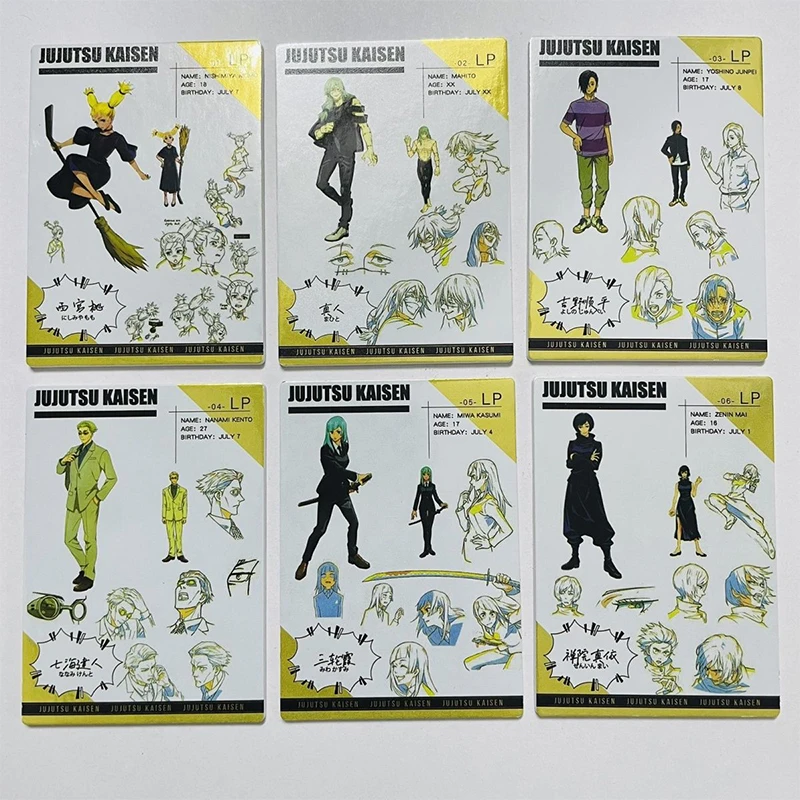 Anime Jujutsu Kaisen LP Cards Kugisaki Nobara Gojo Satoru Fushiguro Megumi Collection Cards Birthday Gifts Children's Toys