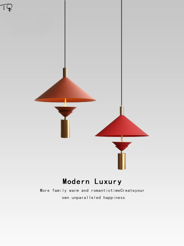 Modern Minimalist Designer Restaurant Pendant Lights Red/white/Gold LED Indoor Lighting Home Decor Hot Pot Restaurant Store Bar