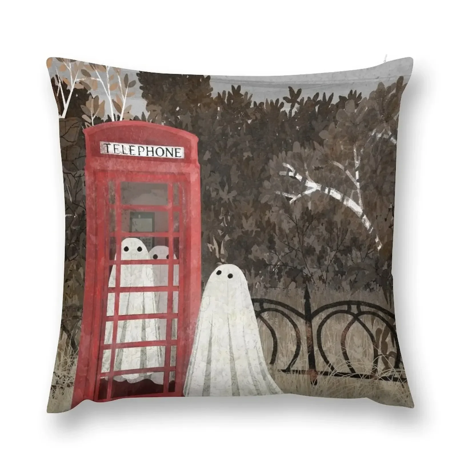 

There Are Ghosts in the Phone Box Again... Throw Pillow christmas pillowcases Sofa Cushions Covers pillow