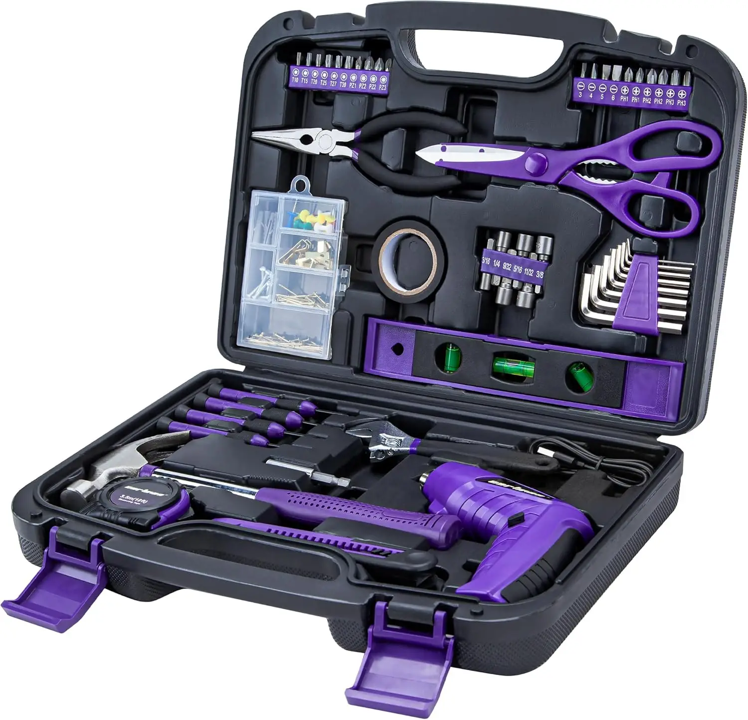 

149-Piece Household Tool Set with Cordless Screwdriver, Essential Repair Kit for Home Maintenance