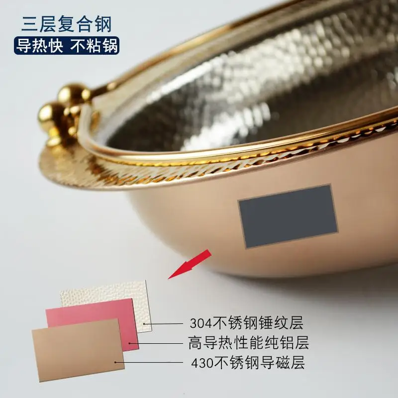 304 stainless steel hot pot commercial large-capacity boiled fish special pot household hot pot induction cooker special