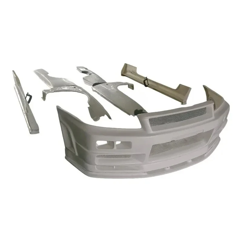 Skyline GTR R34 Carbon Fiber Fibre FRP Resin Full Body Kit With Front Bumper Rear Fender Side Skirt for Skyline GTR R34