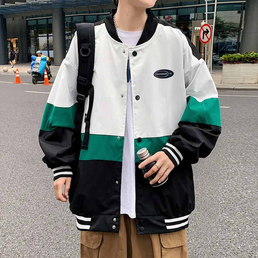 

Мужская винтажная бейсбольная куртка свободного кроя в американском стиле, весенне-осеннее пилотское пальто с цветными вставками, модная верхняя одежда