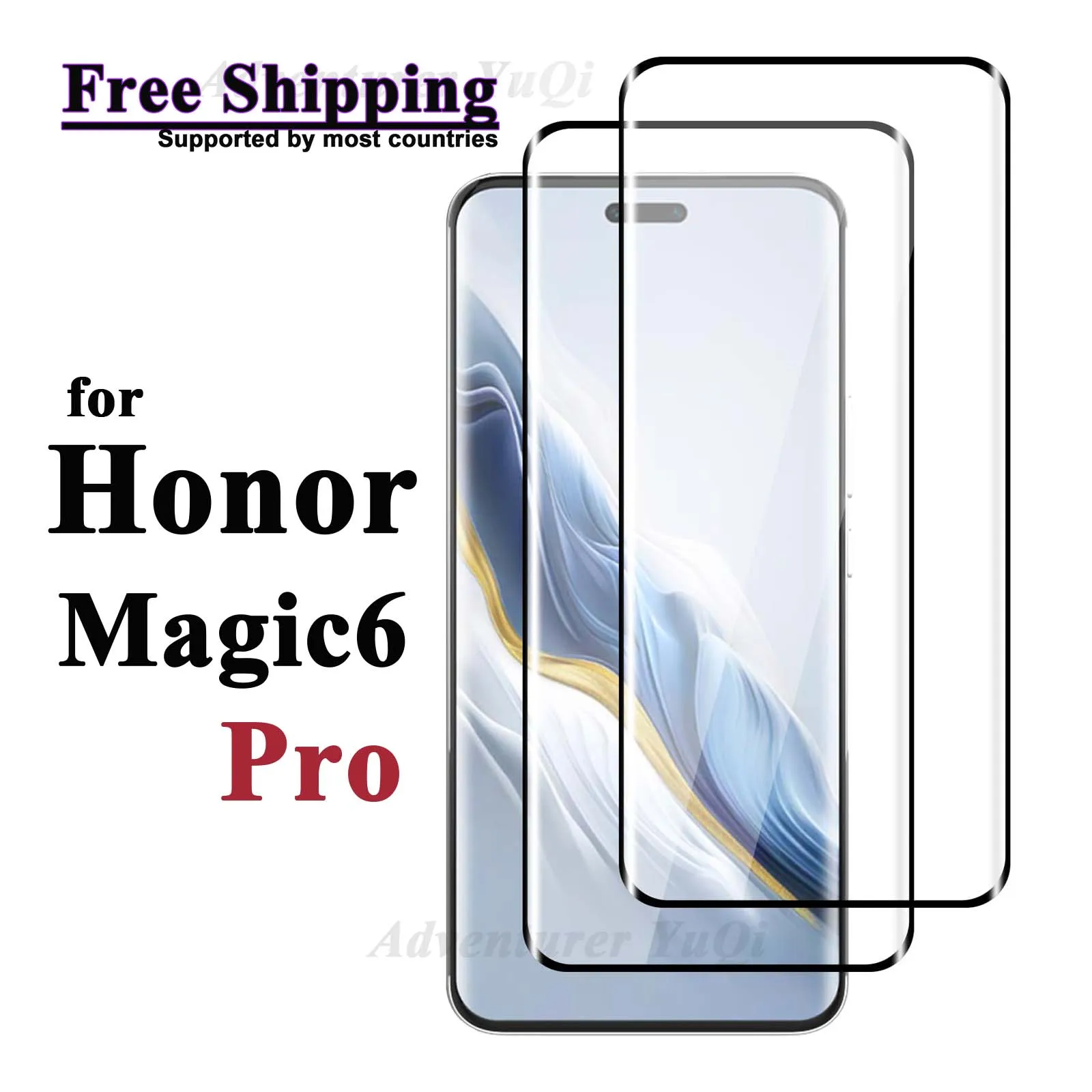 

Screen Protector 3D For Honor Magic6 Pro Curve Tempered Glass HD Crystal Side Full Glue Transparent 9H Anti Scratch Free Ship