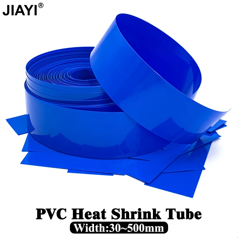 Tubo termorretráctil de PVC azul resistente al calor de 2M, ancho de 110mm ~ 300mm, película aislante, fundas protectoras, paquete de funda, envoltura de batería Lipo 18650