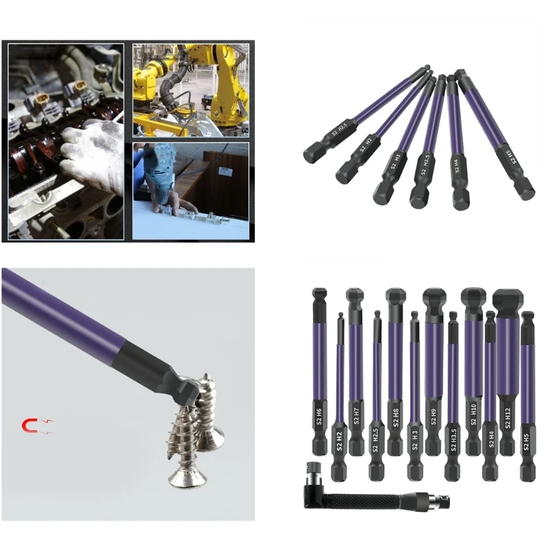 Kugelkopf-Schraubendreher-Bit mit 1/4-Zoll-Doppelkopf-Stecknuss für Reparatur und Wartung M4YD