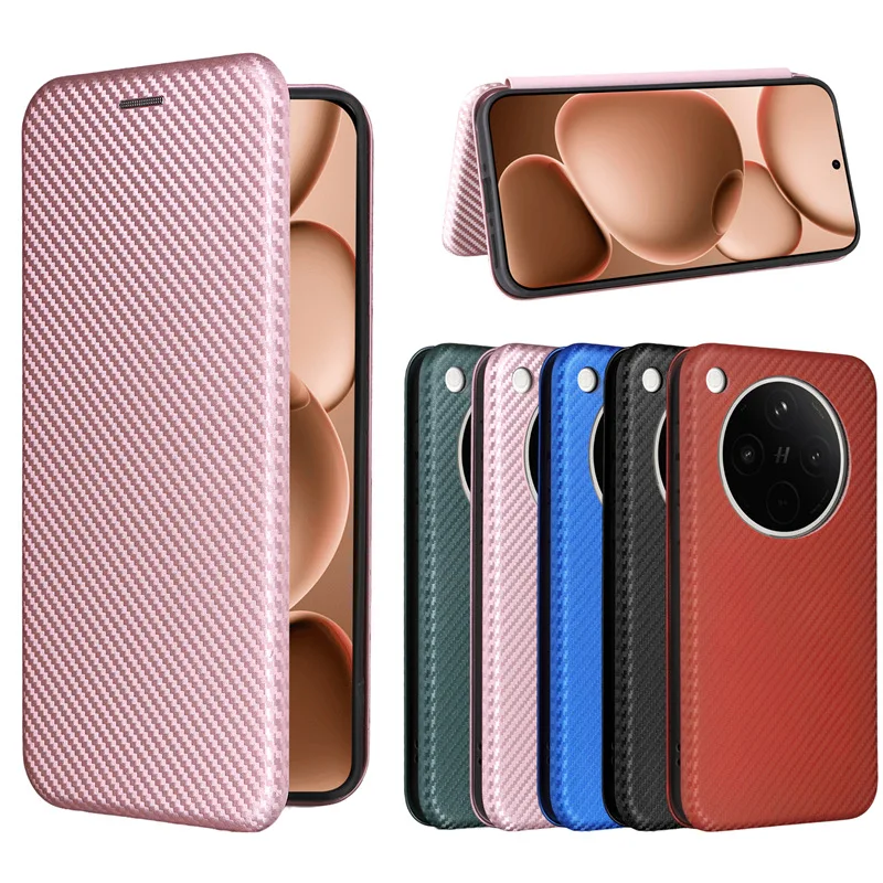 

Подходит для OPPO Find X8S PLUS 5G чехол для телефона из углеродного волокна, кожаный чехол с магнитной пряжкой и вставкой для карт