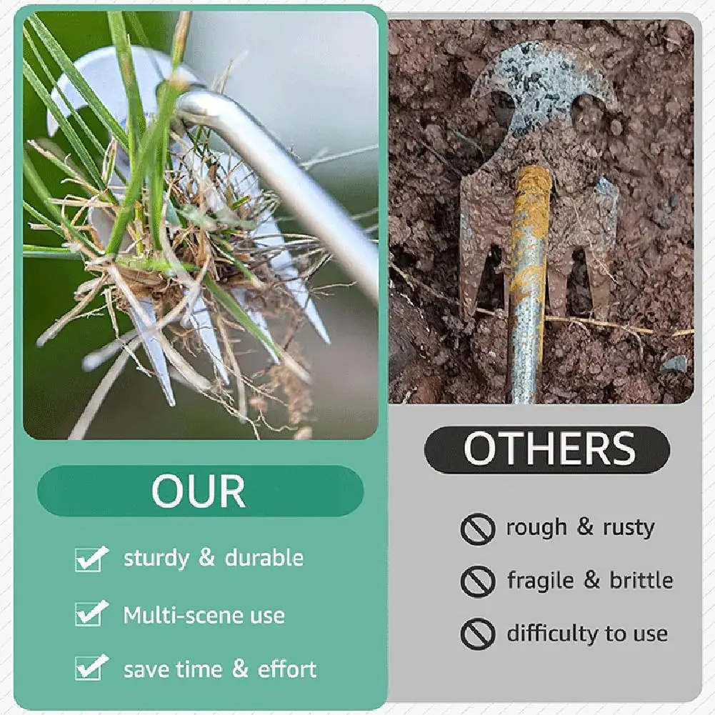Stainless Steel Garden Weeder Tool for Easy Weeding Lightweight and Portable Perfect for Corners Sturdy and Reliable Design