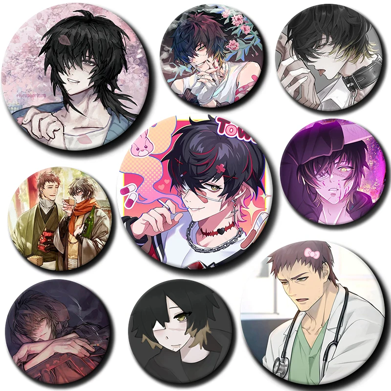 Game S-Slow D-Damage Brooch Anime Towa Rei Izumi Kei Madarame Enamel Pins Cartoon Round Badge Backpack Clothes Hat Jewelry Gifts