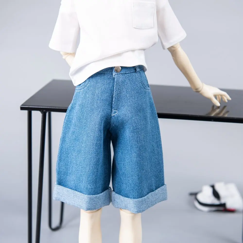 

BJD doll clothes are suitable for 4 points 3 points 68 points 73 ID75 Uncle size denim shorts men doll pants new blue pants