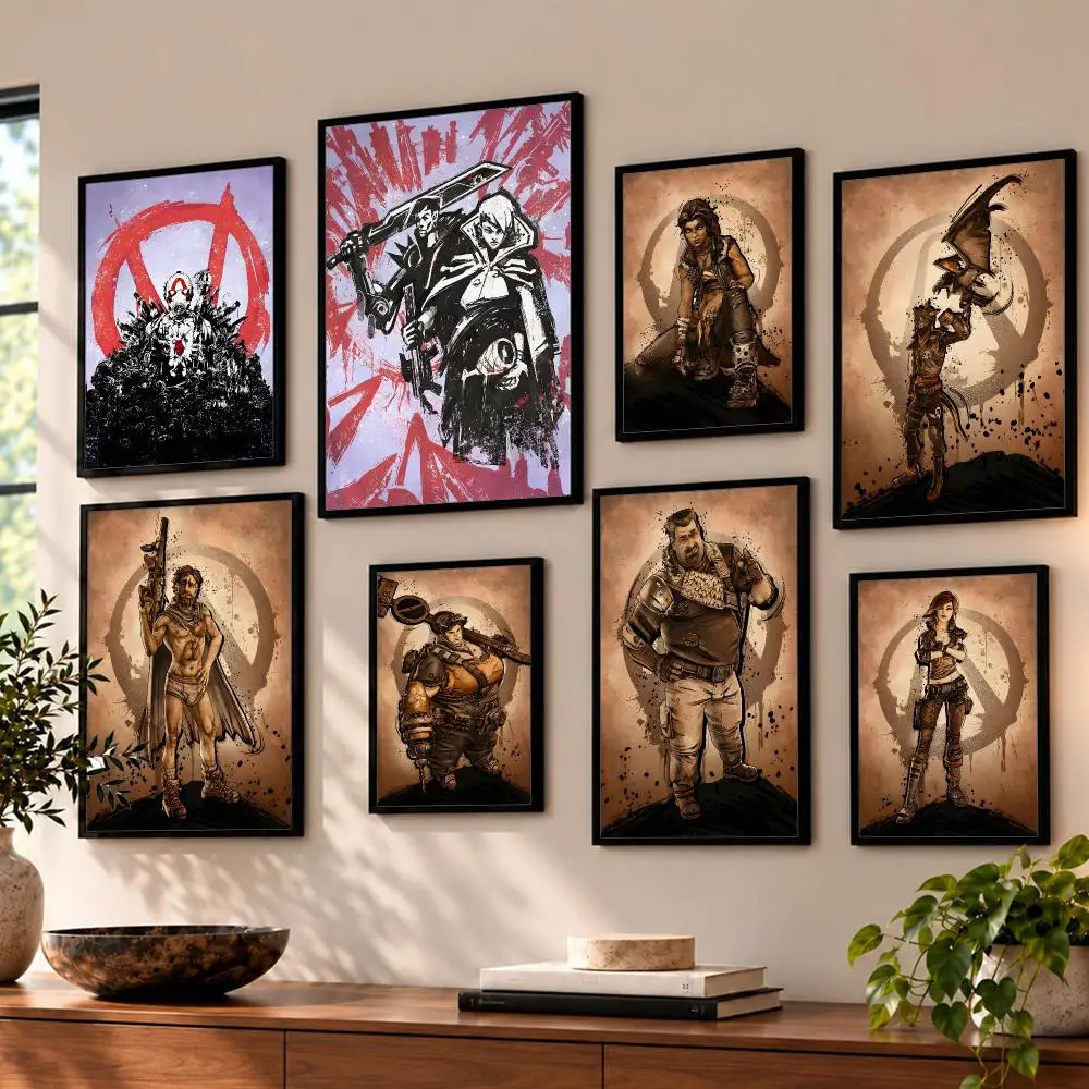 B-Borderlands Game Poster HD Home Wall Stickers House hallway Living Room Bedroom Bar Office Decor Art Prints