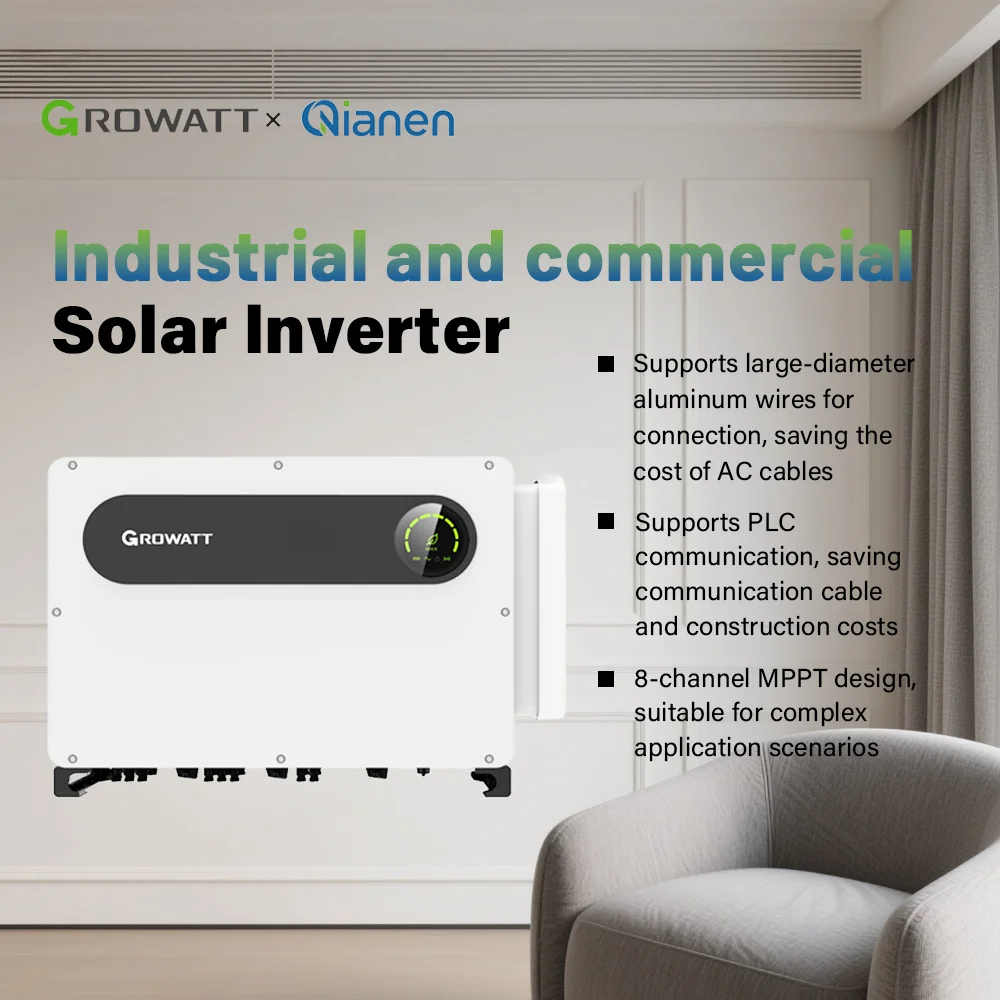 Growatt MAX 125KTL3-X2 On-Grid Solar Inverter 3-Phase UPS Function 10 MPPT 100K-150K Triple Output Photovoltaic Systems