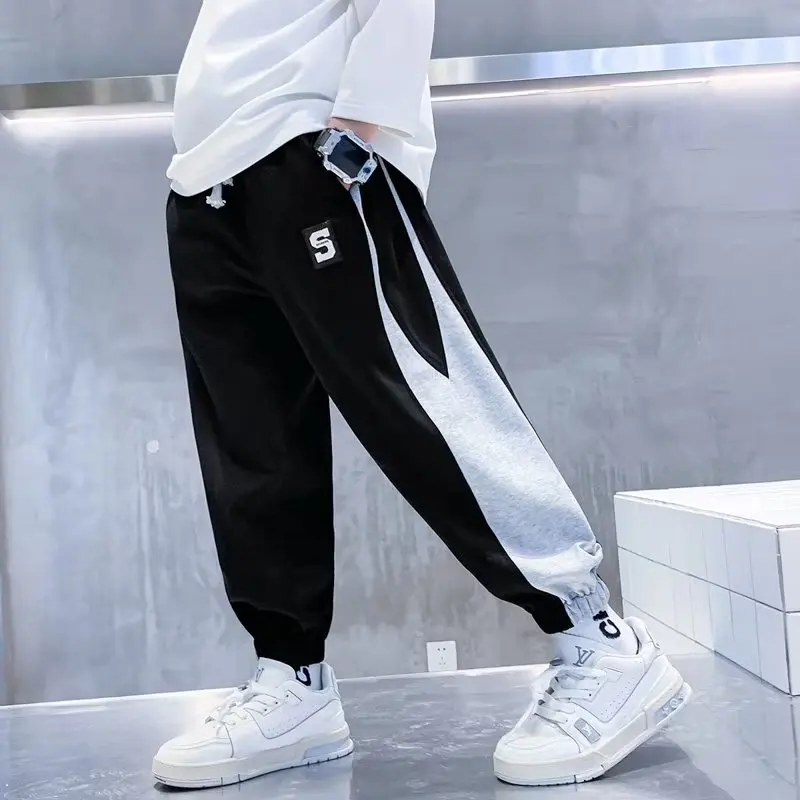 New Summer Kids Clothes Boys' Pants Fashion Simplicity Pants Casual Sports Pants 3-14Y Adolescent Children's Color Block Pants