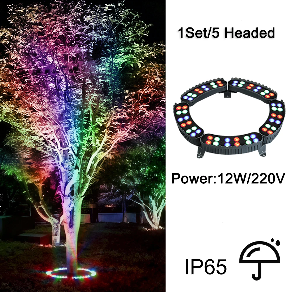 Lot de 1 à 5 projecteurs LED pour pelouse, éclairage d'arbre, 220V, extérieur, IP65, pour aménagement paysager, jardin, allée, cour, trottoir, patio