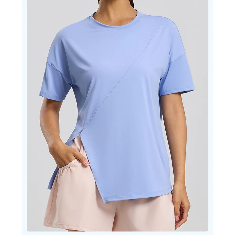 2026 Summer Women Loose Versatile Yoga Top Quick-Dry Lightweight  Breathable Short Sleeve Workout Cover Up for Pilates Running