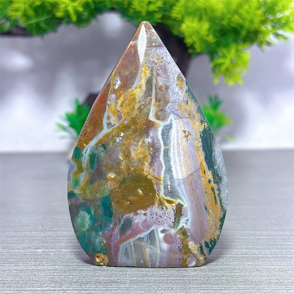 Ocean Jasper Free Form Natural Crystal Lucky Quartz Stone Garden Reiki Gifts Healing Energy Love Home Decoritem Room Decor